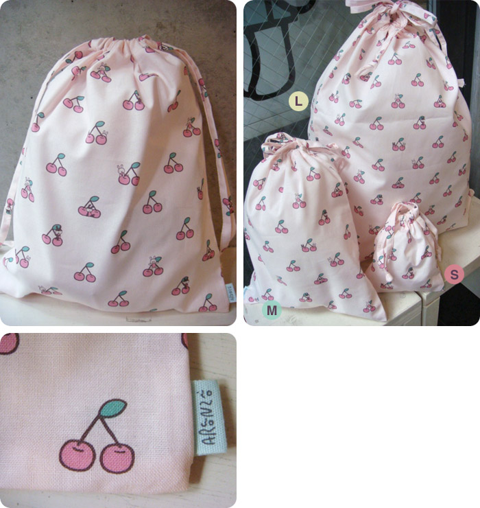 Usagi and Cherry Kinchaku Pouch