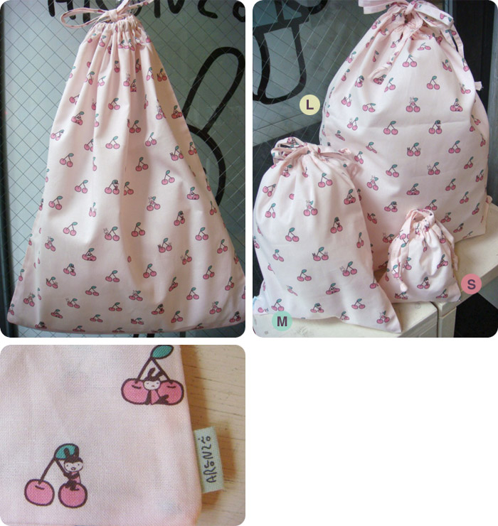 Usagi and Cherry Kinchaku Pouch